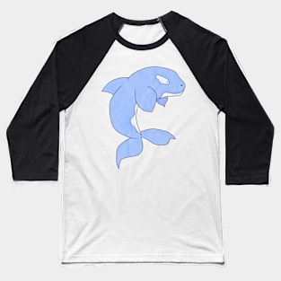 Cute Orca (Blue) Baseball T-Shirt